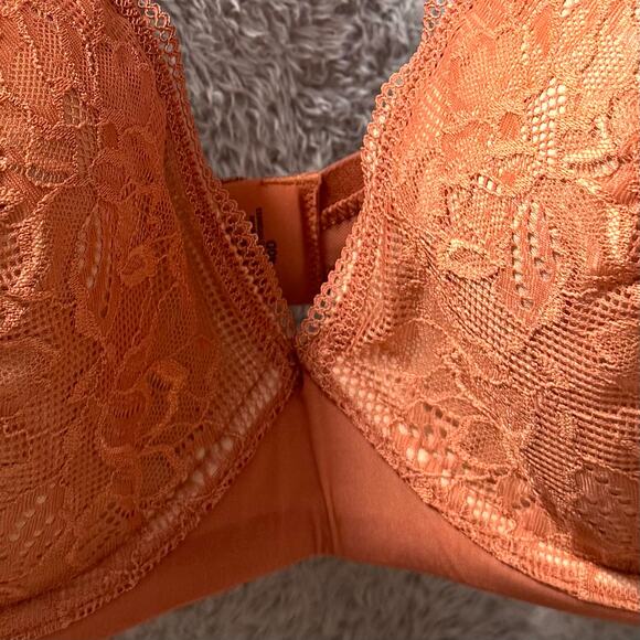 ThirdLove Graphic Lace Plunge Underwire Foam Molded Cups Bra Clay Rust Women 40D - Picture 10 of 11